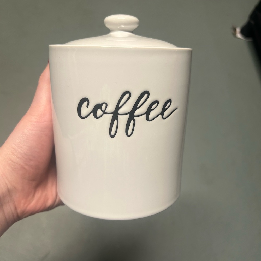White Coffee Canister